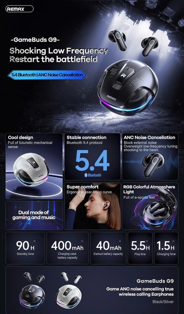 Tai nghe Bluetooth Remax G9