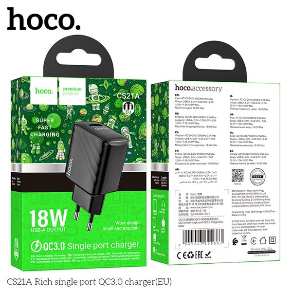 Cóc sạc Hoco CS21A 1U 18W