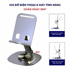 Giá đỡ điện thoại kim loại đế xoay 360