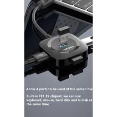 Hub chuyển USB ra 4U 3.0 Veggieg V-U342 1m