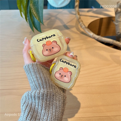 ** Case Airpods 1/2 dẻo Capybara nền vàng