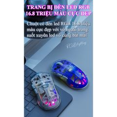 Chuột không dây + BT Freewolf A2 trong suốt