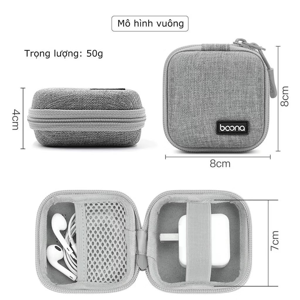 ** Hộp đựng Boona vuông 8x8x4cm Form cứng