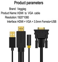 Cáp Hdmi ra Vga Veggieg V-Z101 1.5m