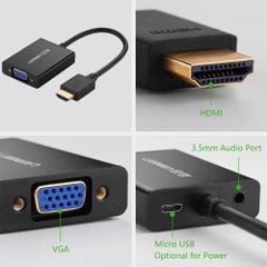 ** Cáp chuyển Hdmi ra Vga Ugreen MM102 có Audio
