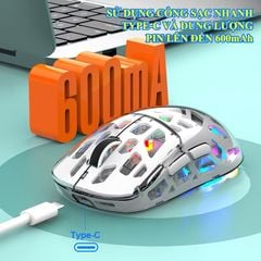 Chuột không dây + BT K-Snake BM560 trong suốt led RGB