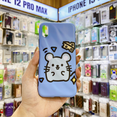 Ốp IP X Mèo Chuột vân gồ ghề nền xanh vàng