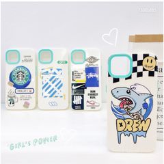 ** Ốp IP 13 Pro dẻo trắng nhiều hình Logo nút màu