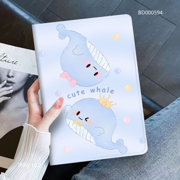 Bao da Ipad 10.2 inch cute Whale