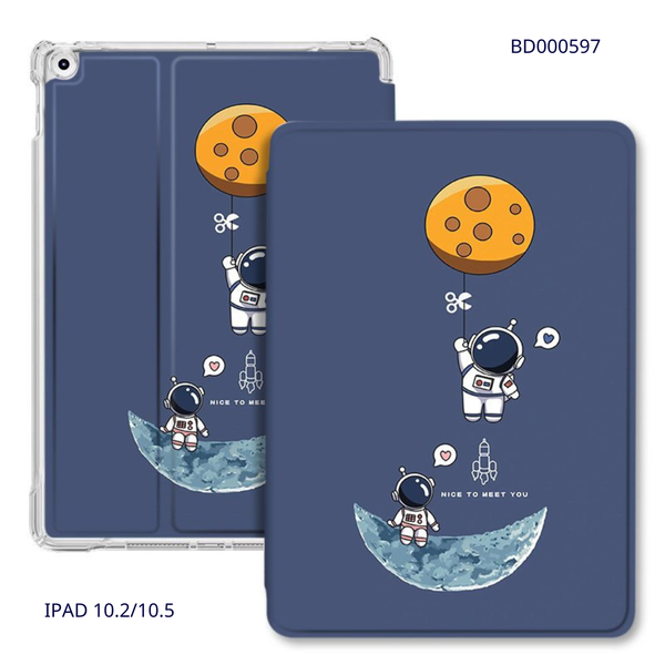 Bao da Ipad 10.2 inch/10.5 inch in 2 Phi hành gia nice to meet you