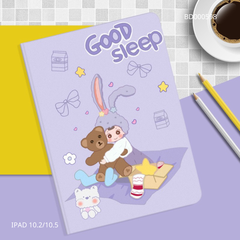 Bao da Ipad 10.2/10.5 in bé ôm Gấu Good sleep