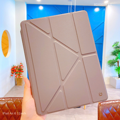 Bao da Ipad Air 6 11 inch Duxducis Magi lưng trong vân da (tháo rời)
