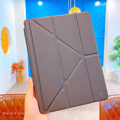 Bao da Ipad Air 6 11 inch Duxducis Magi lưng trong vân da (tháo rời)