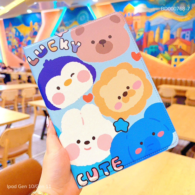 Bao da Ipad Gen 10/Gen 11 vân da sần cute