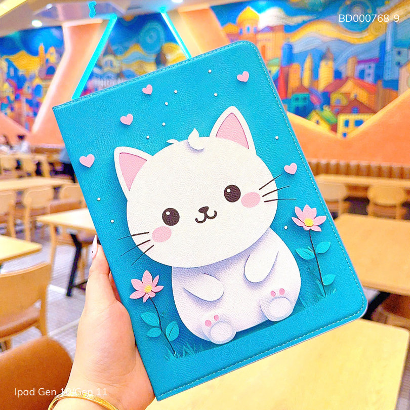 Bao da Ipad Gen 10/Gen 11 vân da sần cute