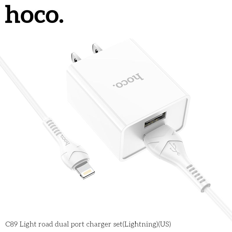 Bộ sạc lightning Hoco C89 2 cổng USB