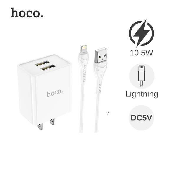 Bộ sạc lightning Hoco C89 2 cổng USB