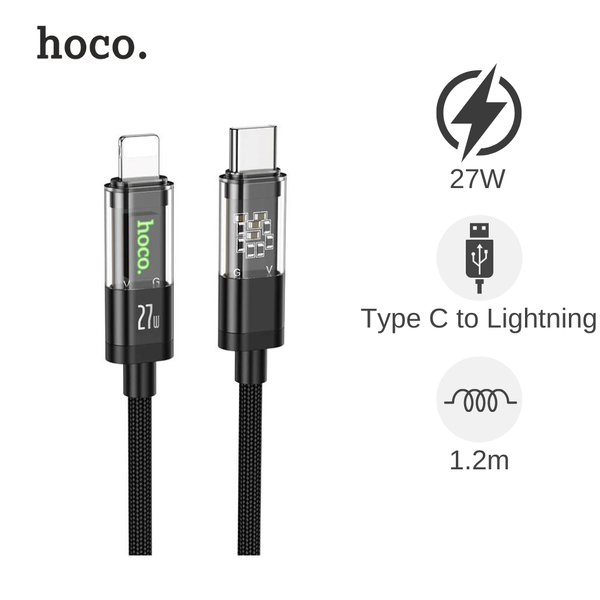 Cáp Type C to Lightning Hoco U116 1.2m