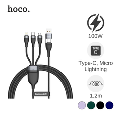 Cáp baseus TWO-FOR-THREE 100w