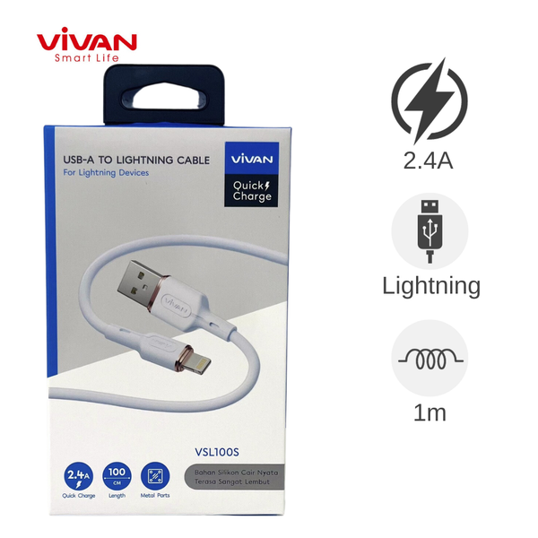 Cáp Lightning Vivan L100S 1.2m