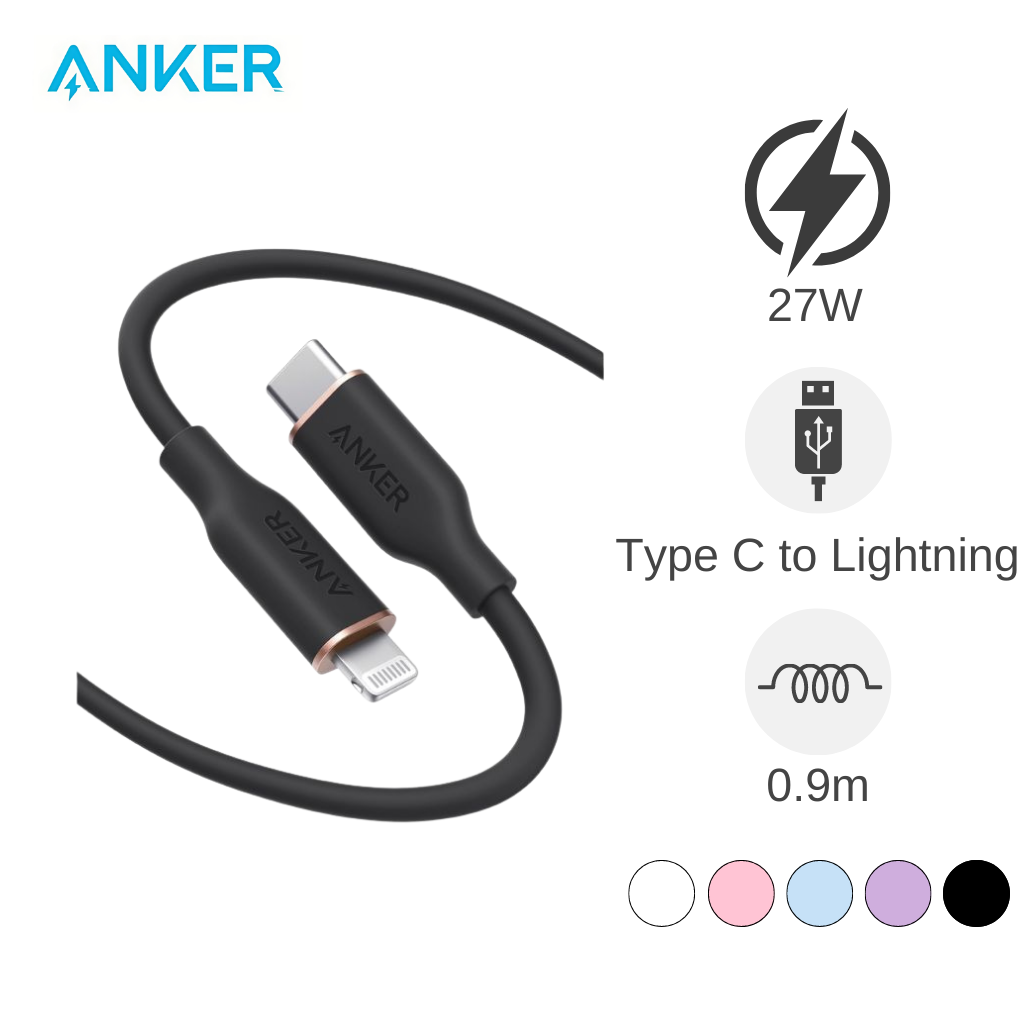 کابل تبدیل USB-C به لایتنینگ انکر مدل Powerline III Flow A8662