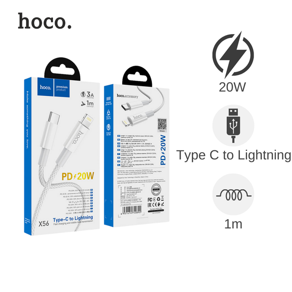 ** Cáp Type C to Lightning Hoco X56 1m