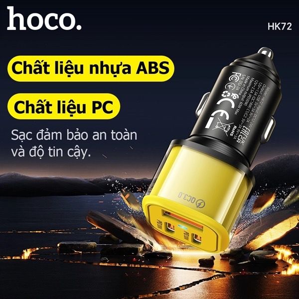 Sạc xe hơi Hoco HK72 2C 1U 60W