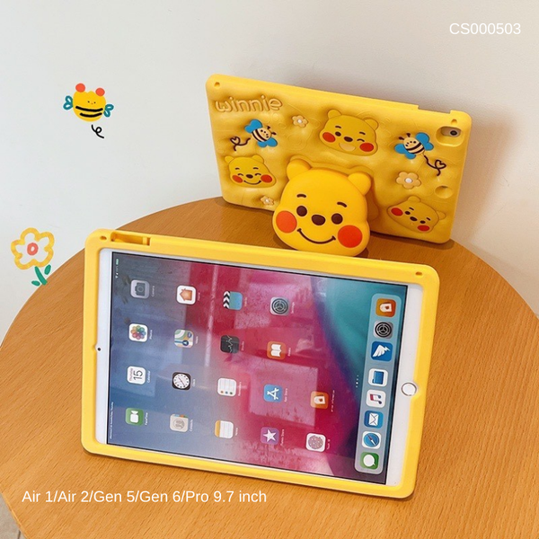 Ốp Ipad Air 1/Air 2/Gen 5/Gen 6, 9.7 inch Gấu Pooh vàng