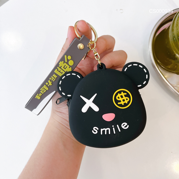 Móc khóa Smile đen ví đựng tiền