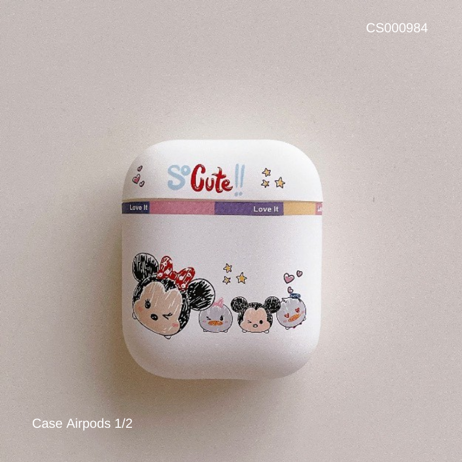 Case Airpods 1/2 Minnie so cute nền trắng