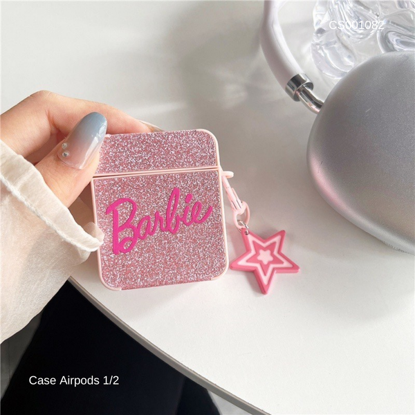 ** Case Airpods 1/2 kim tuyến chữ Barbie hồng
