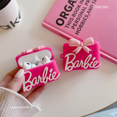 ** Case Airpods 3 silicon chữ Barbie kèm nơ hồng