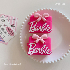 ** Case Airpods Pro 2 silicon chữ Barbie kèm nơ hồng