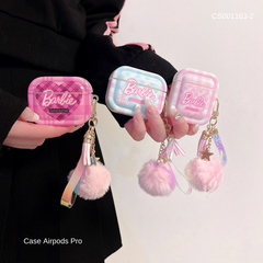 ** Case Airpods Pro chữ Barbie kèm tua rua bông