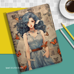 Bao da Ipad 10.2/10.5 cô gái và nhiều bướm