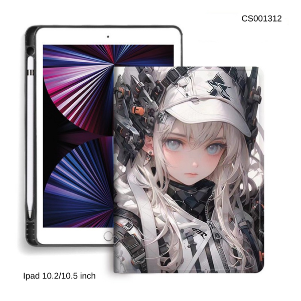 Bao da Ipad 10.2/10.5 inch cô gái nón trắng