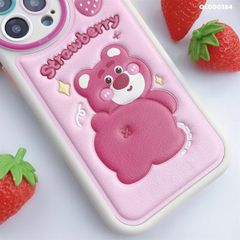 ** Ốp IP 14 Pro da phồng Lotso Strawberry