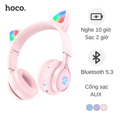 ** Headphone bluetooth Hoco W39 tai mèo