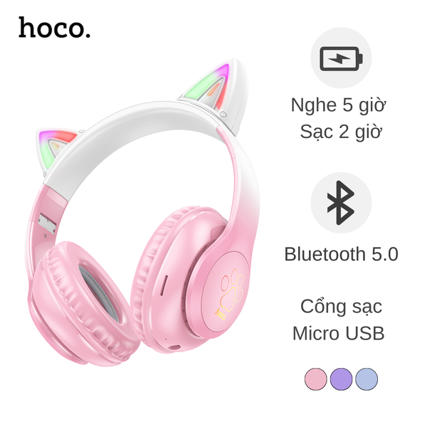 Headphone Bluetooth Hoco W42 tai mèo