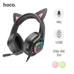Headphone dây Hoco W107 tai mèo