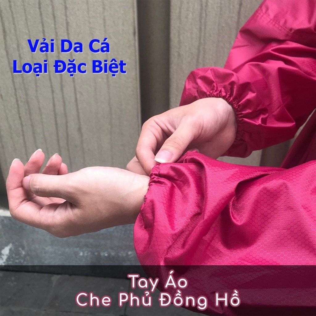 Áo mưa kín người vải dù vân tổ ong