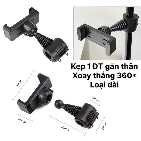Kẹp điện thoại gắn thân xoay 360 Loại dài