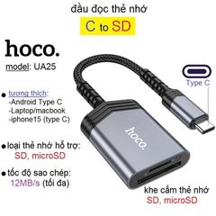 Hub chuyển Type C Hoco UA25 Sang TF + SD