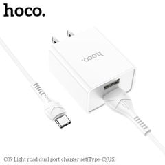 Bộ sạc Type C Hoco C89 2 cổng USB
