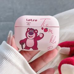 Case Airpods 3 Lotso và 2 trái dâu hồng nhạt