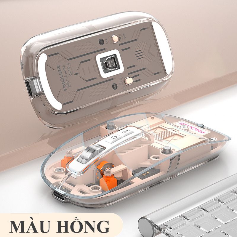 Chuột không dây + BT FMouse M133 trong suốt