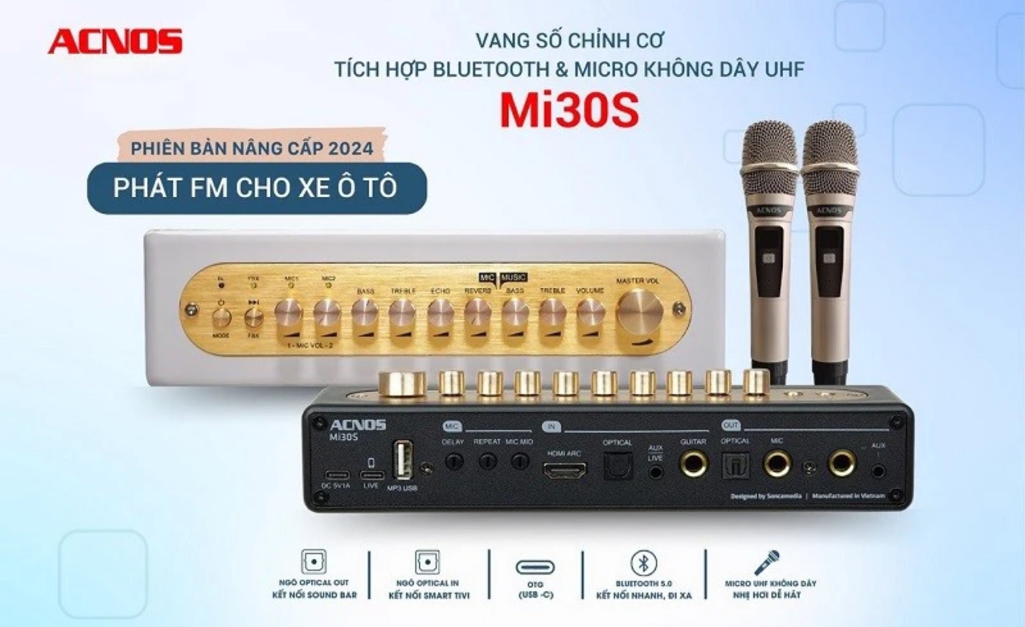 Vang số kèm 2 mic Acnos MI30S V2