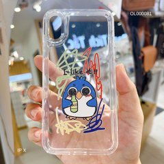 Ốp IP X dẻo trong Angry Birds/ Mèo/ người vàng nút bạc