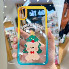 ** Ốp IP Xs Max trong cứng Giáng sinh viền nhám loang màu