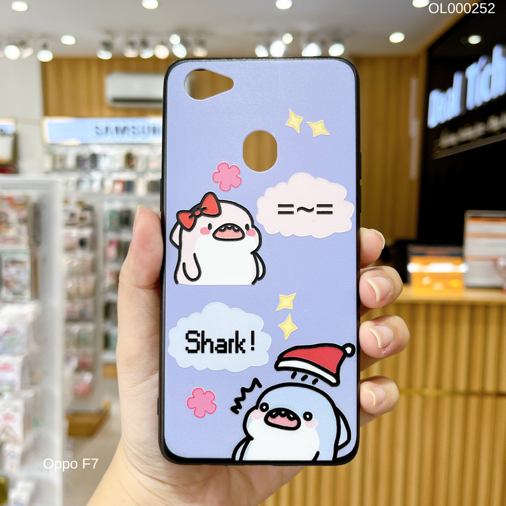 Ốp Oppo F7 dẻo in 3D baby shark